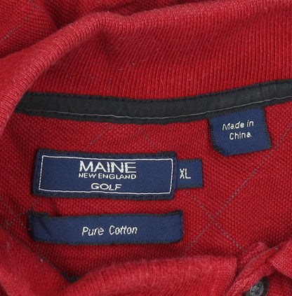 Maine New England Men’s Red XL Golf Polo