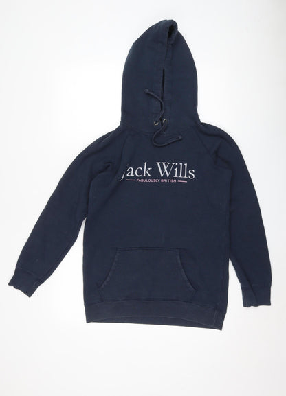 Womens UK Size 8 Jack Wills Blue Pullover Hoodie
