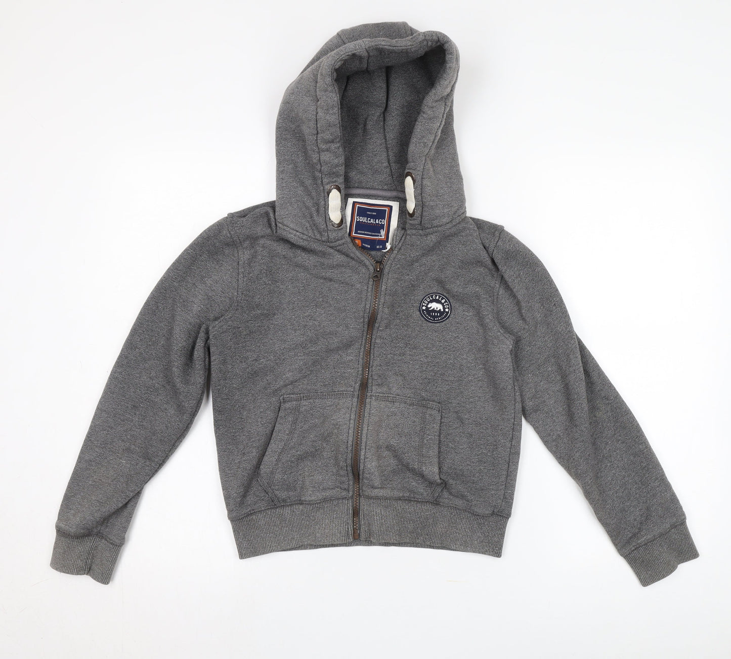 SoulCal & Co Boys Grey Full Zip Hoodie 13 Years