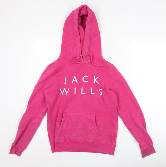 Womens UK Size 10 Jack Wills Pink Pullover Hoodie