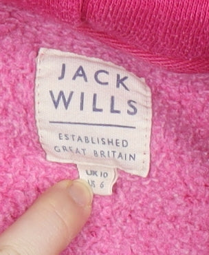 Womens UK Size 10 Jack Wills Pink Pullover Hoodie