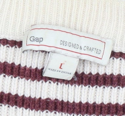 Gap Men's Multicoloured Striped Pullover Jumper L