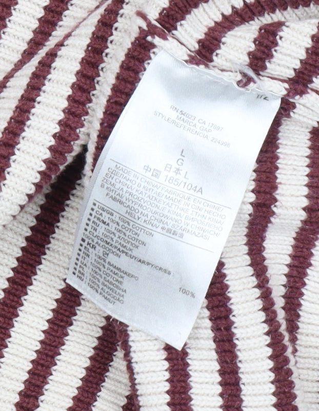 Gap Men's Multicoloured Striped Pullover Jumper L