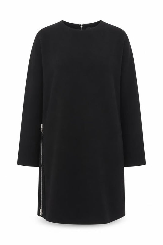Front view of COS Women's Black Shift Dress 6 Classic Casual Autumn