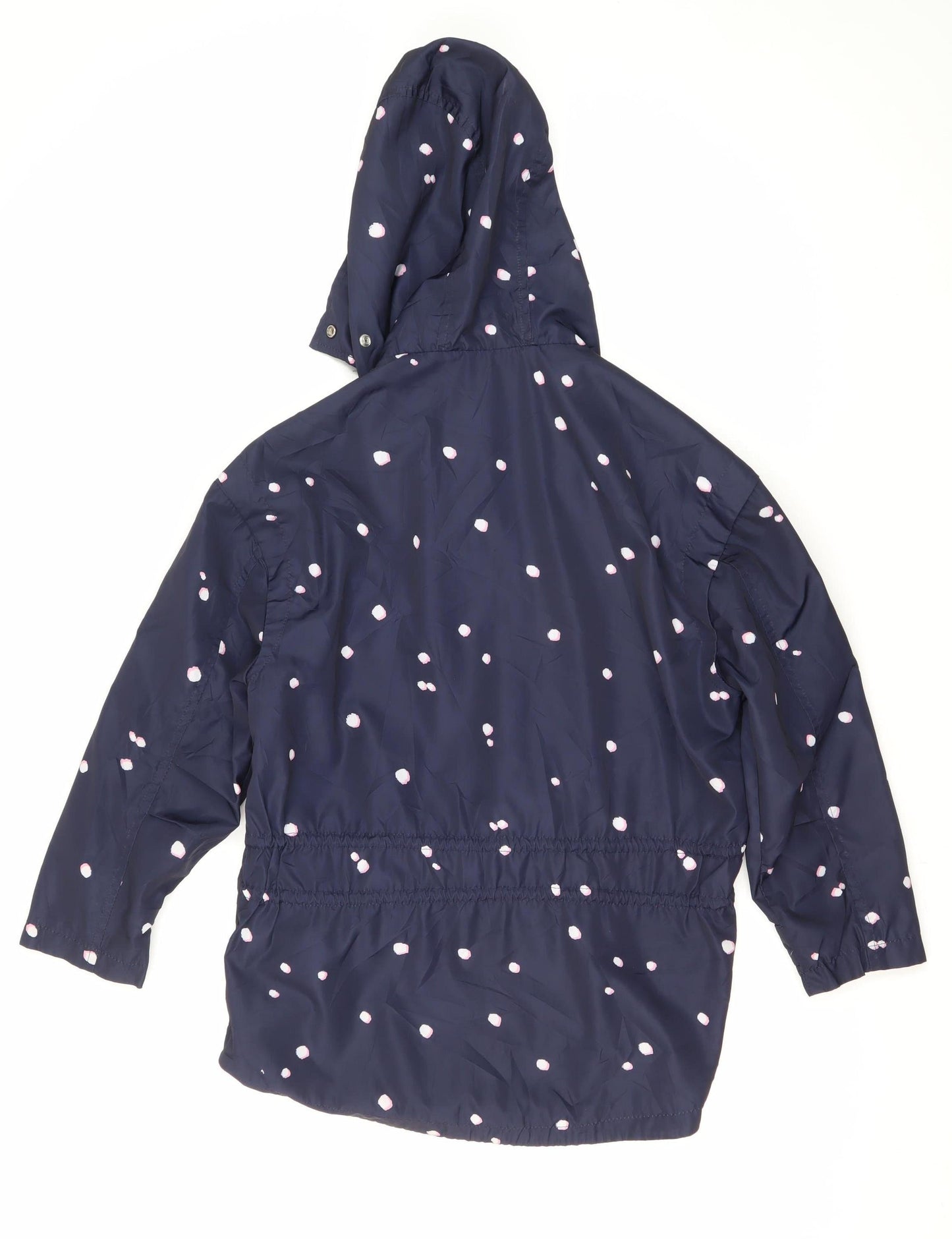 Zara Girls Blue Polka Dot Parka Coat - Size 10 Years