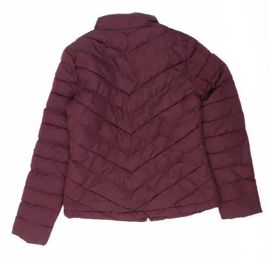 Gap Women's Purple Puffer Jacket S - Casual Mid-Length