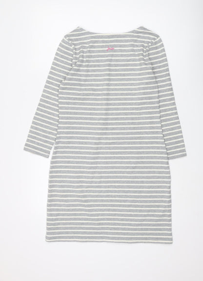 Joules Women's Grey Striped Shift Dress Size 10