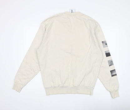 Unisex Adults UK Size XS COLLUSION Beige Pullover Sweatshirt