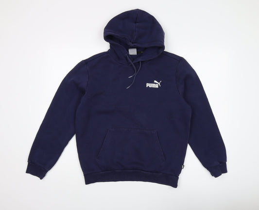 Mens UK Size S PUMA Blue Pullover Hoodie