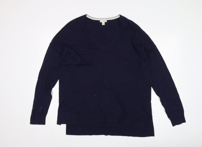 Gap Women's Blue V-Neck Pullover Jumper - Size L