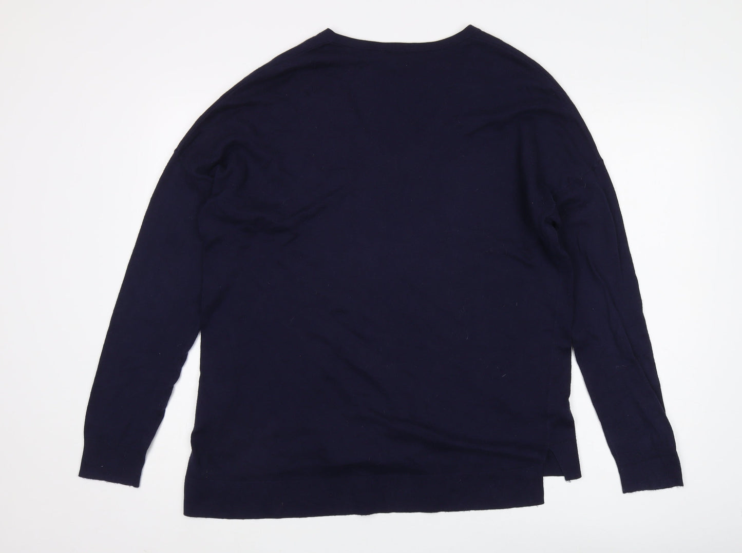 Gap Women's Blue V-Neck Pullover Jumper - Size L