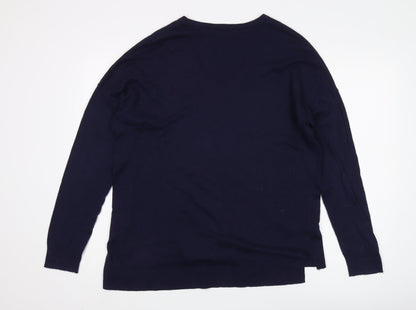 Gap Women's Blue V-Neck Pullover Jumper - Size L