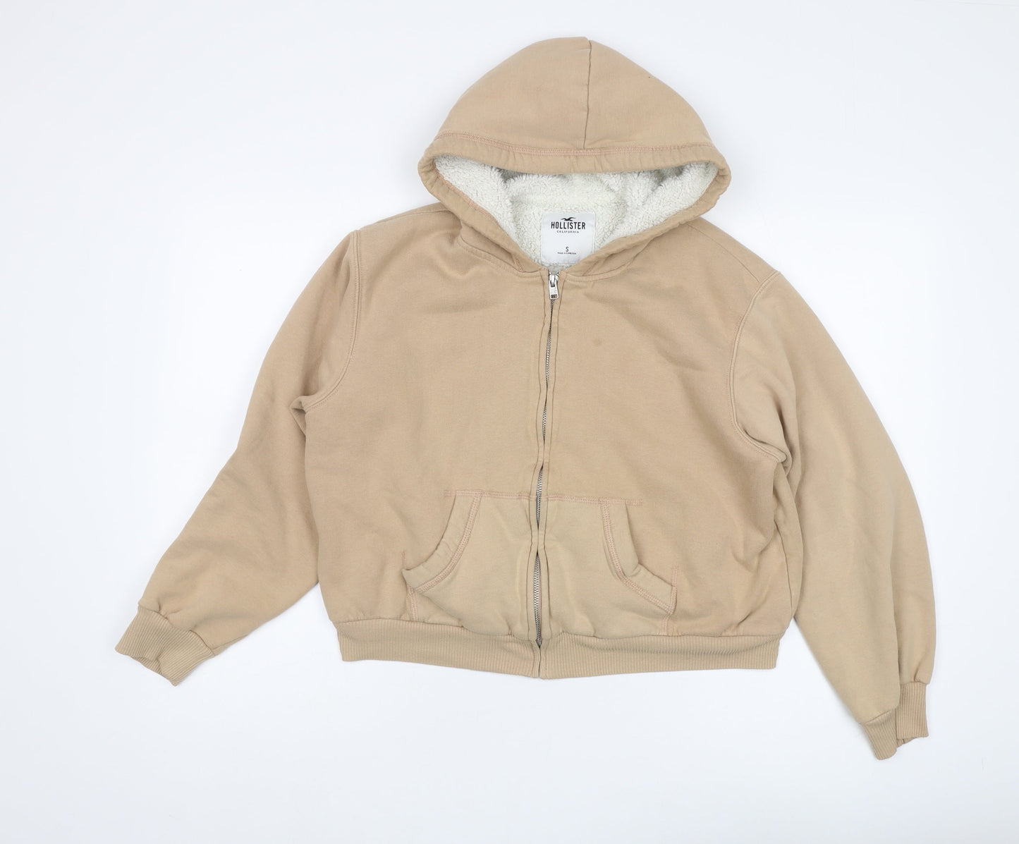 Hollister Women's Beige S Full Zip Hoodie