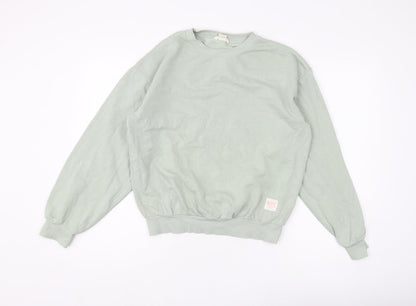 H&M Girls Green Pullover Sweatshirt, 13-14 Years, Crew Neck