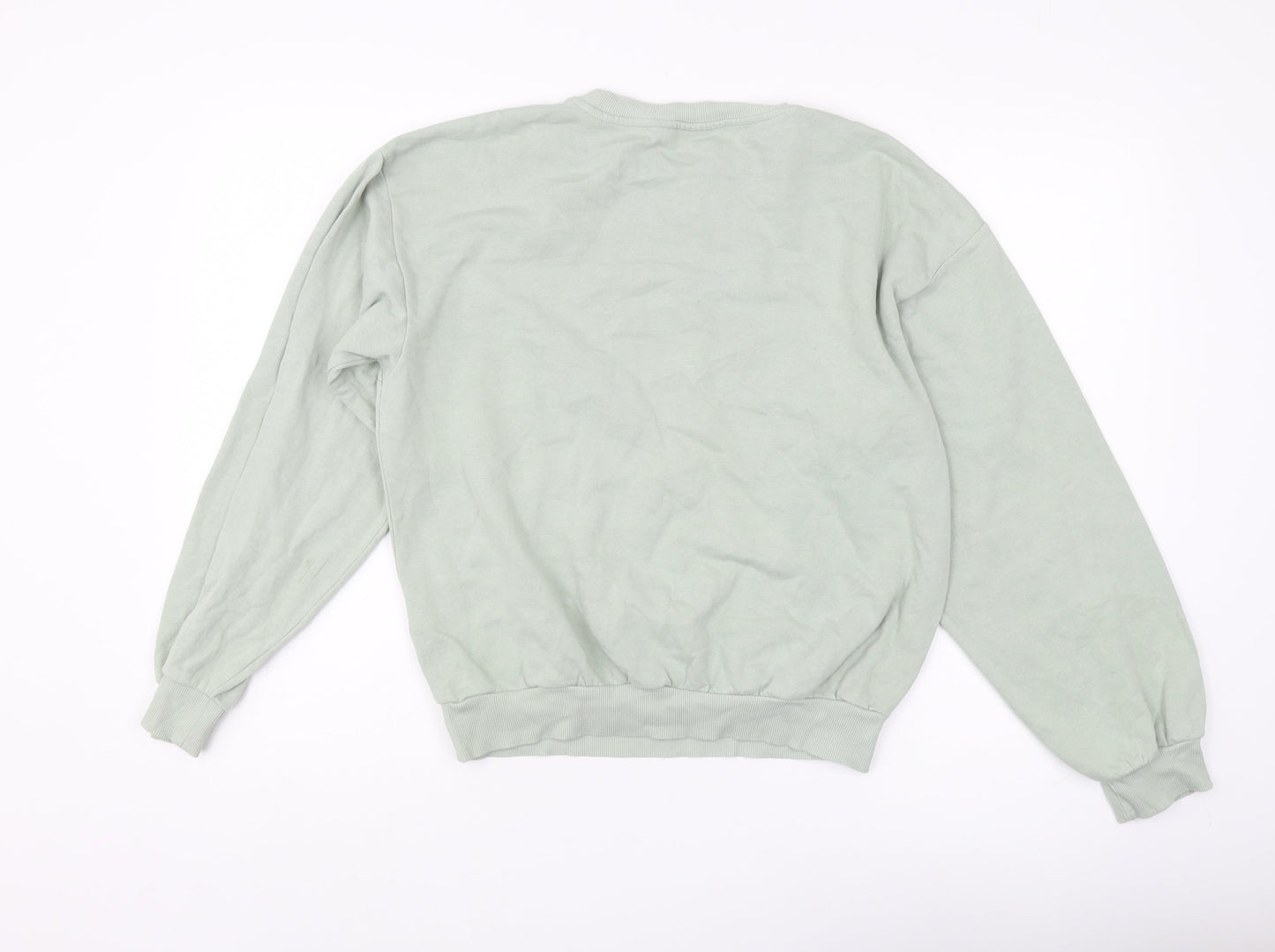 H&M Girls Green Pullover Sweatshirt, 13-14 Years, Crew Neck
