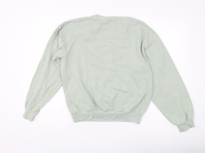 H&M Girls Green Pullover Sweatshirt, 13-14 Years, Crew Neck