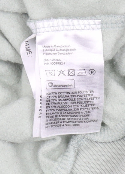 H&M Girls Green Pullover Sweatshirt, 13-14 Years, Crew Neck