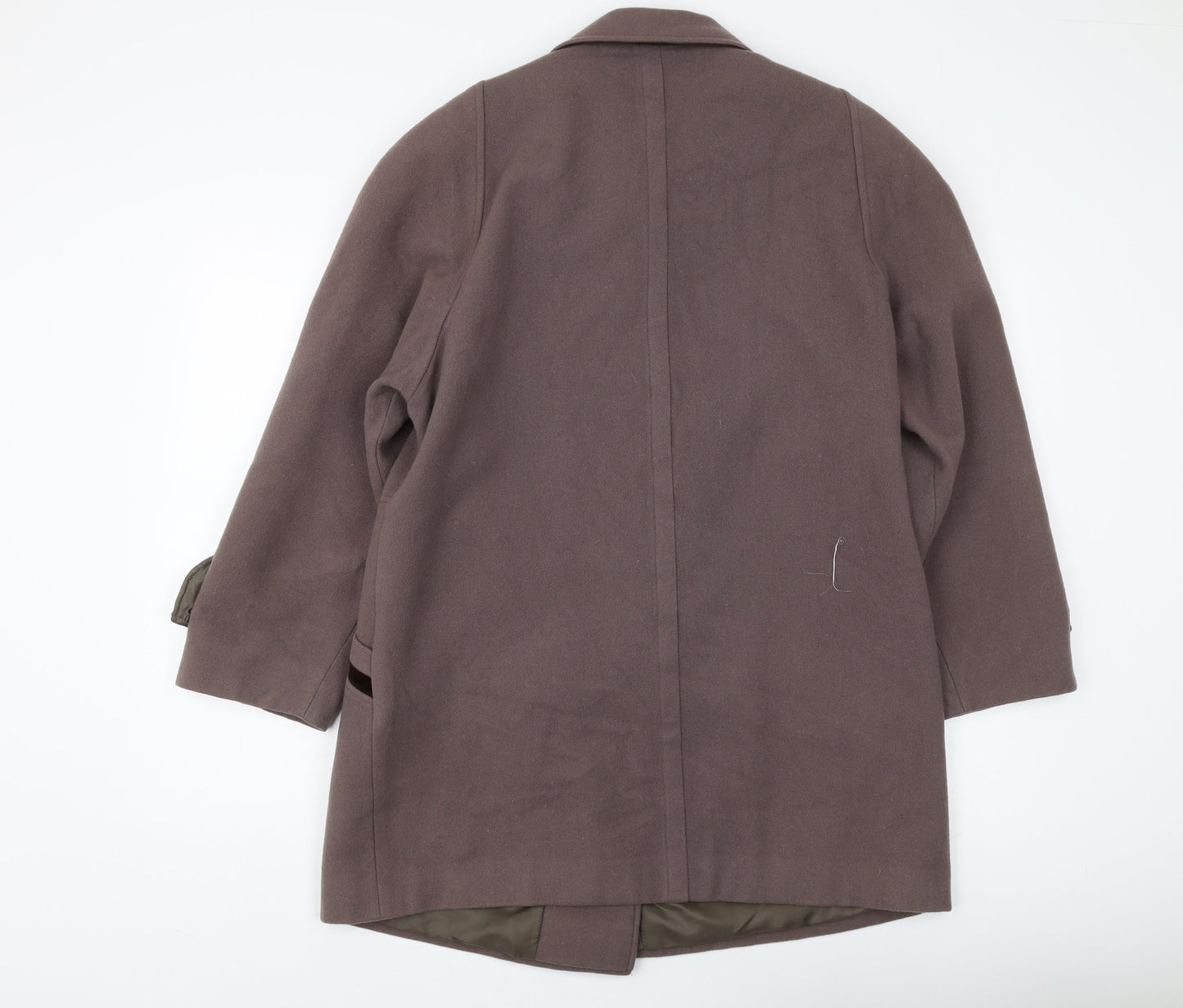 Klass Women's Brown Wool Coat - Size 12, Double-Breasted