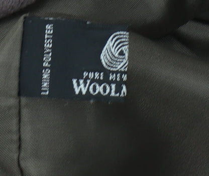 Klass Women's Brown Wool Coat - Size 12, Double-Breasted