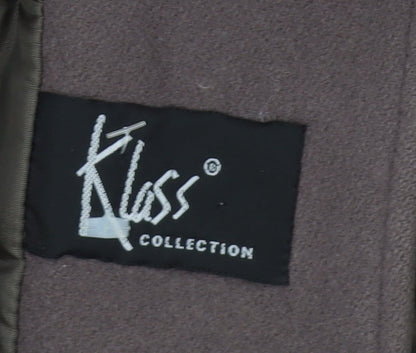 Klass Women's Brown Wool Coat - Size 12, Double-Breasted