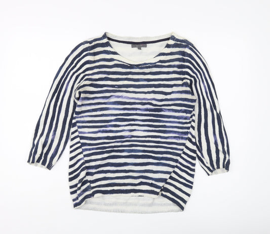 Per Una Women's Blue Striped Pullover Jumper Size 10