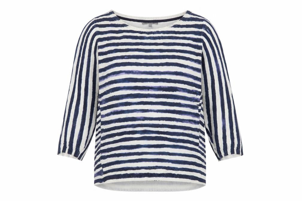Per Una Women's Blue Striped Pullover Jumper Size 10