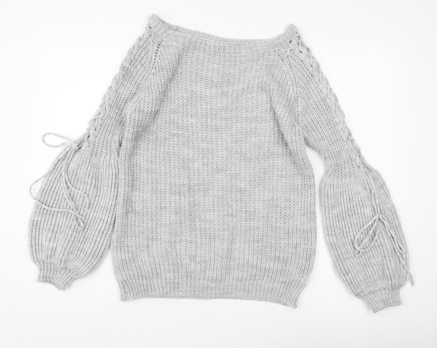 Womens UK Size M/L Cameo Rose Grey Pullover Jumper