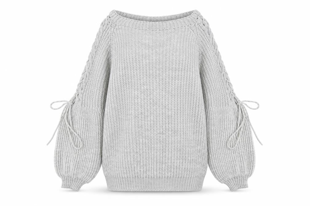 Womens UK Size M/L Cameo Rose Grey Pullover Jumper