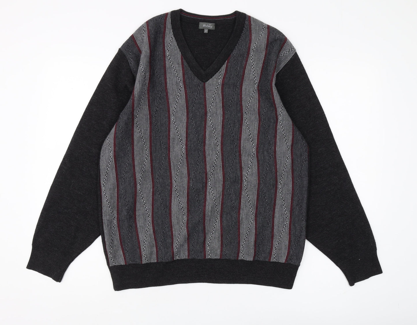 Wolsey Men's Black Striped Medium Pullover Jumper
