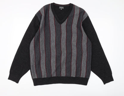 Wolsey Men's Black Striped Medium Pullover Jumper
