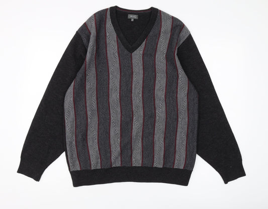 Wolsey Men's Black Striped Medium Pullover Jumper