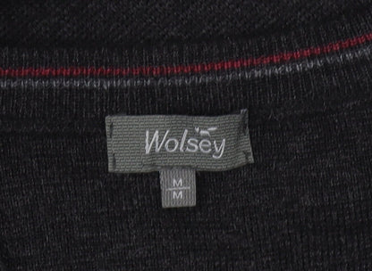Wolsey Men's Black Striped Medium Pullover Jumper