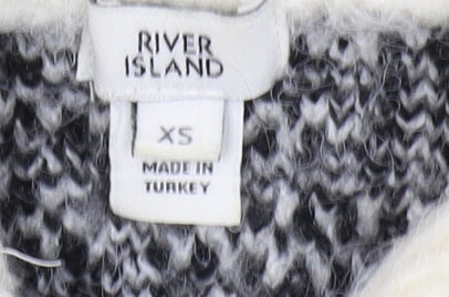 Womens UK Size XS River Island Ivory Full Zip Jumper