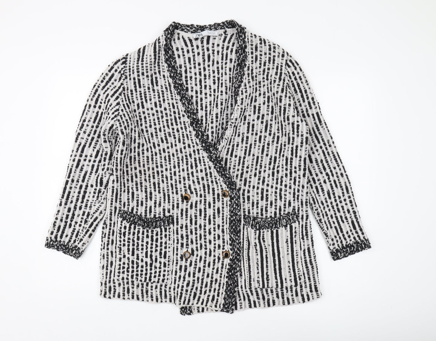 Womens UK Size S Zara Multicoloured Cardigan Jumper