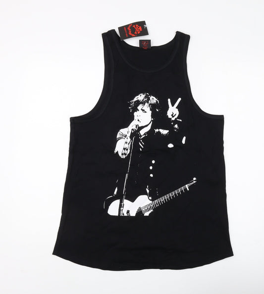 Womens UK Size 14 Death Kitty Black Basic Tank
