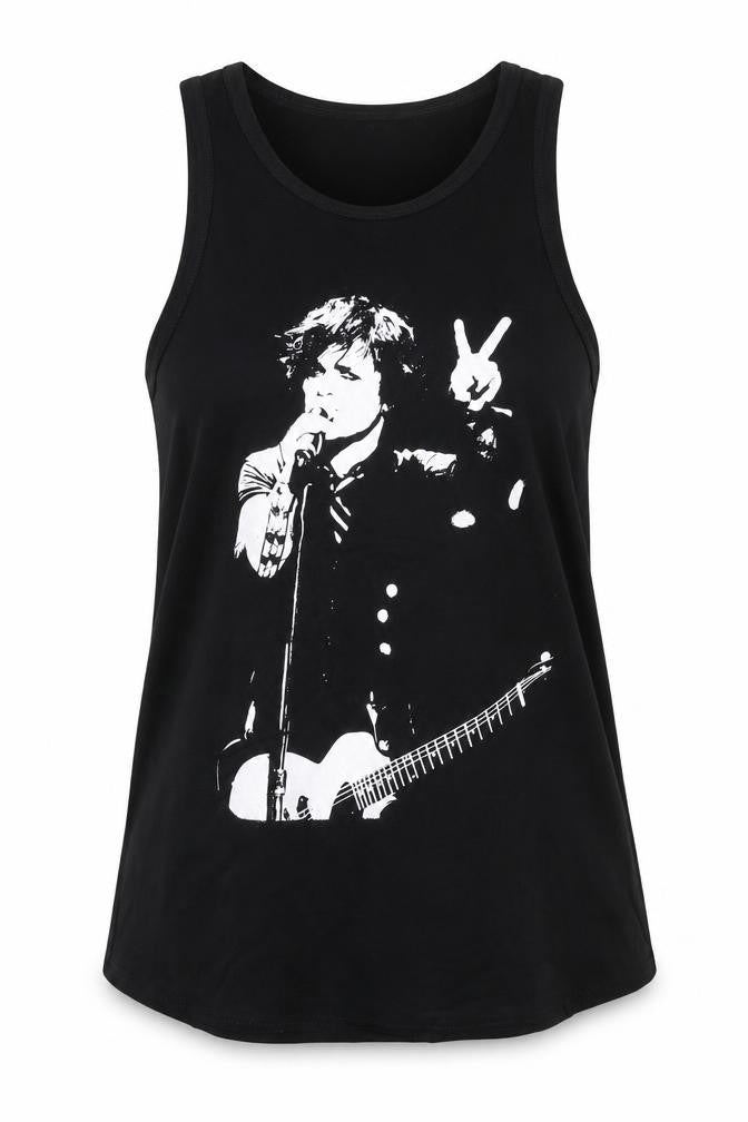Womens UK Size 14 Death Kitty Black Basic Tank