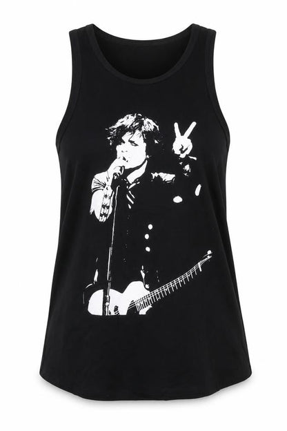 Womens UK Size 14 Death Kitty Black Basic Tank