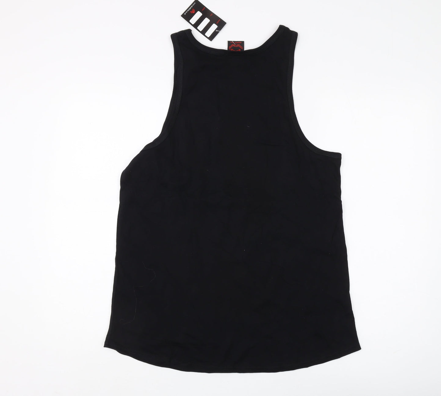 Womens UK Size 14 Death Kitty Black Basic Tank