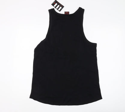 Womens UK Size 14 Death Kitty Black Basic Tank