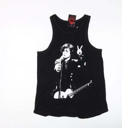 Womens UK Size 12 Death Kitty Black Jersey Tank