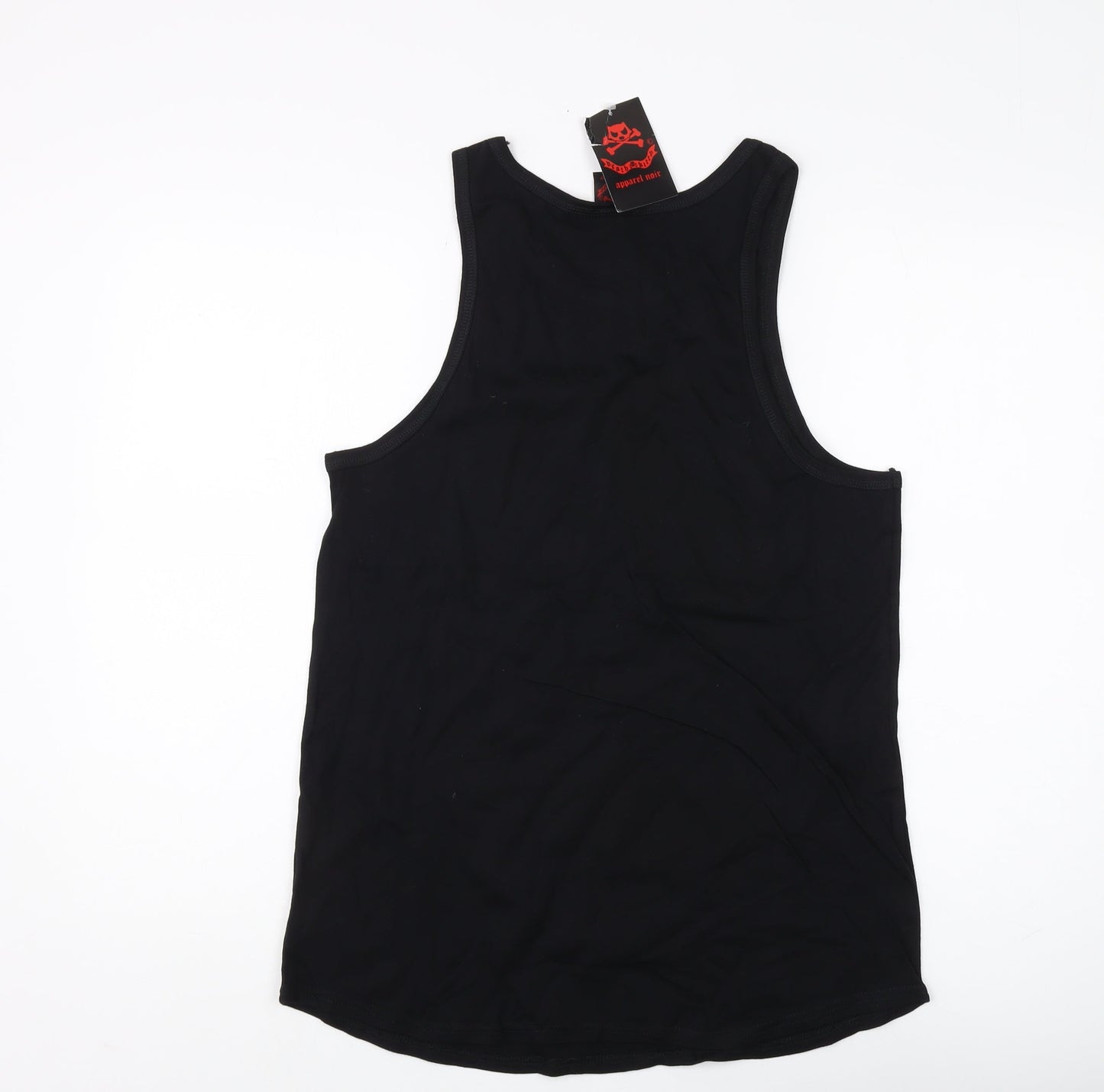 Womens UK Size 12 Death Kitty Black Jersey Tank