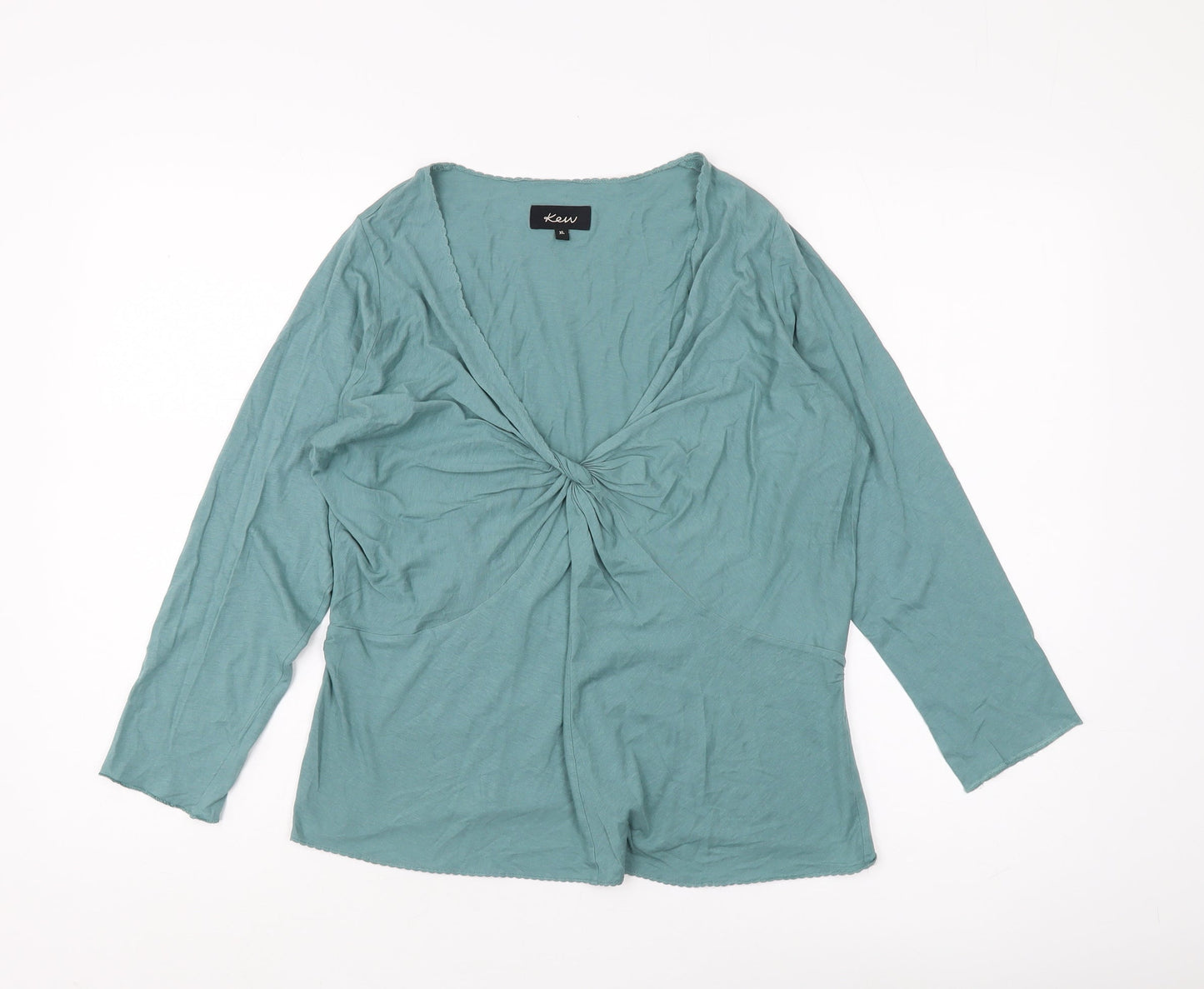 Womens UK Size XL KEW Green Wrap Blouse