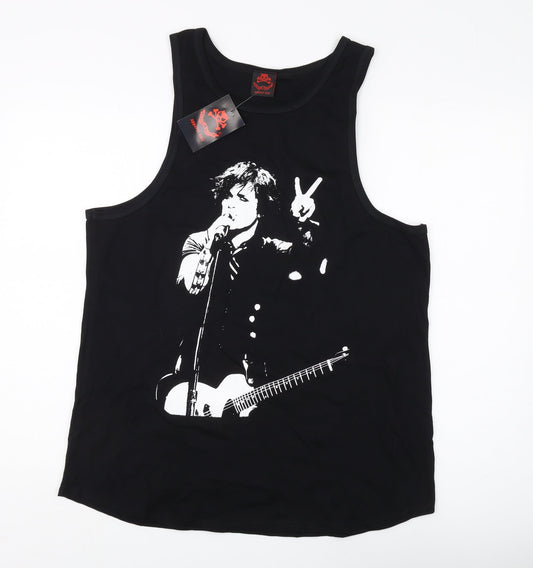 Womens UK Size 18 Death Kitty Black Jersey Tank