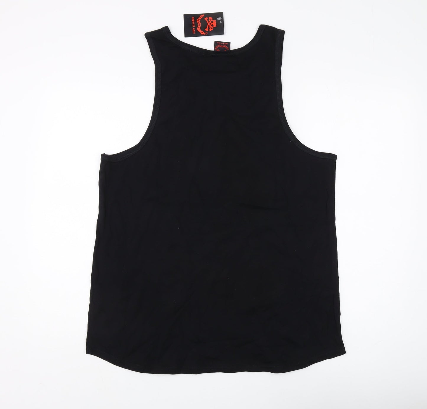 Womens UK Size 18 Death Kitty Black Jersey Tank