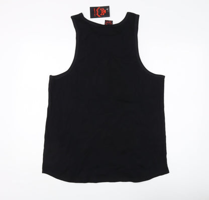 Womens UK Size 18 Death Kitty Black Jersey Tank