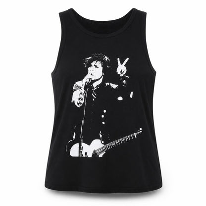 Womens UK Size 18 Death Kitty Black Jersey Tank