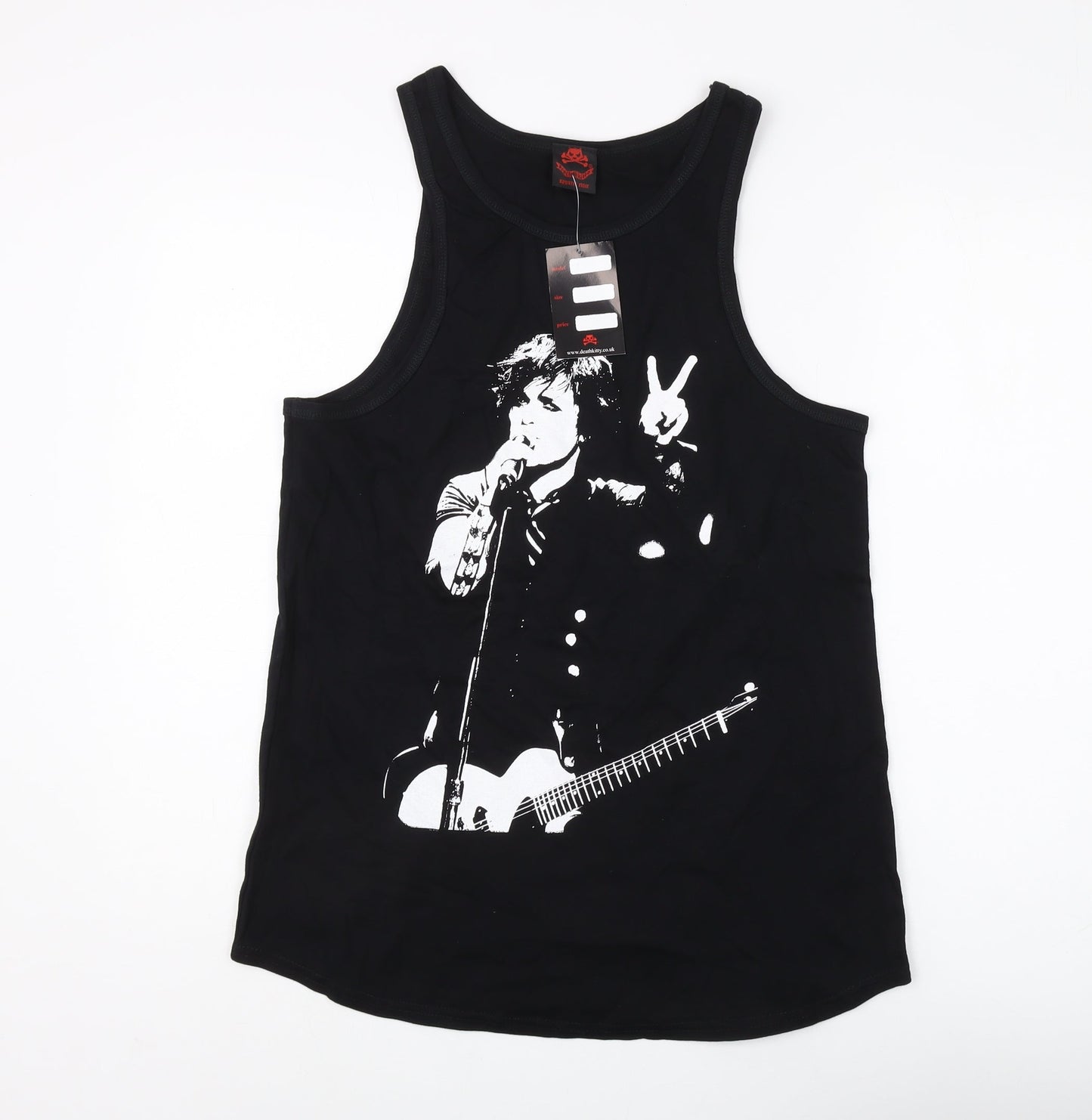 Death Kitty Women's Black Tank Top Size 12, Music Theme