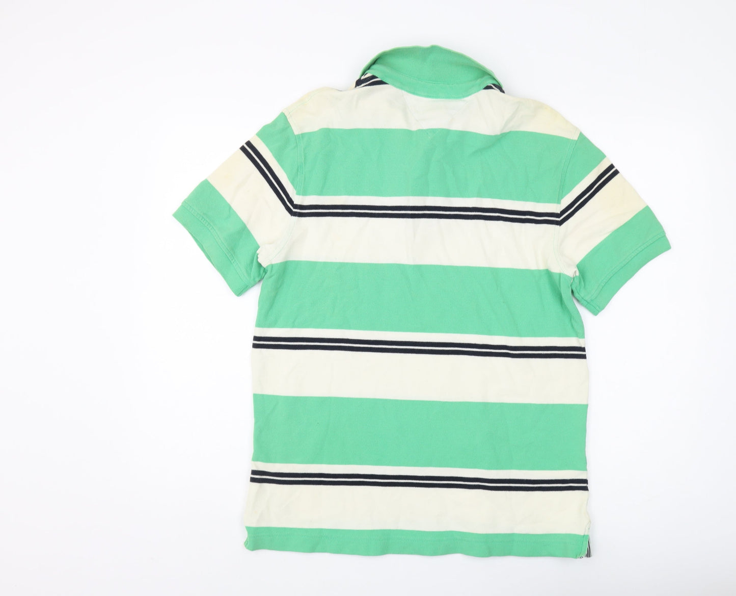 Tommy Hilfiger Men's Green Striped Polo M