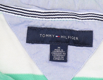 Tommy Hilfiger Men's Green Striped Polo M
