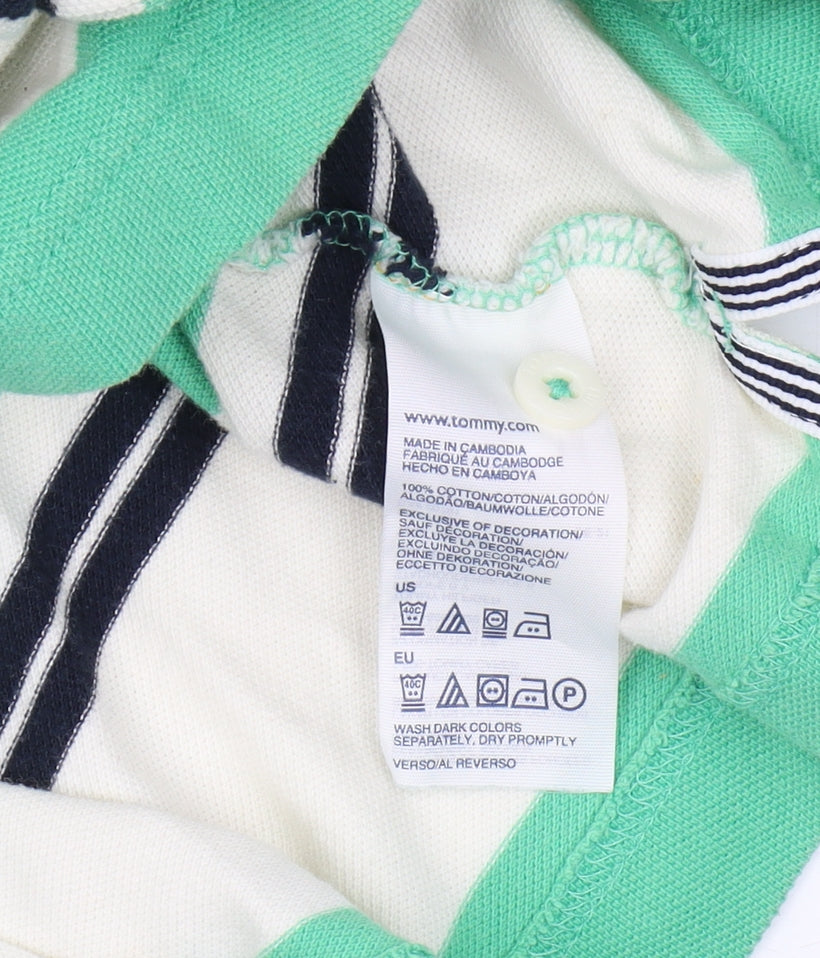 Tommy Hilfiger Men's Green Striped Polo M